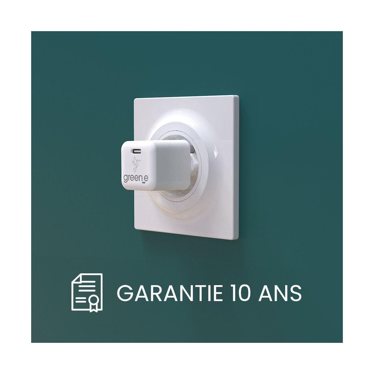 GREEN E Chargeur USB-C 30W Blanc Origine France Garantie