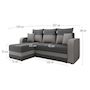 Voir la diapositive 5 : BEST MOBILIER Harvey - canapé d'angle réversible 4 places convertible avec coffre en tissu bicolore