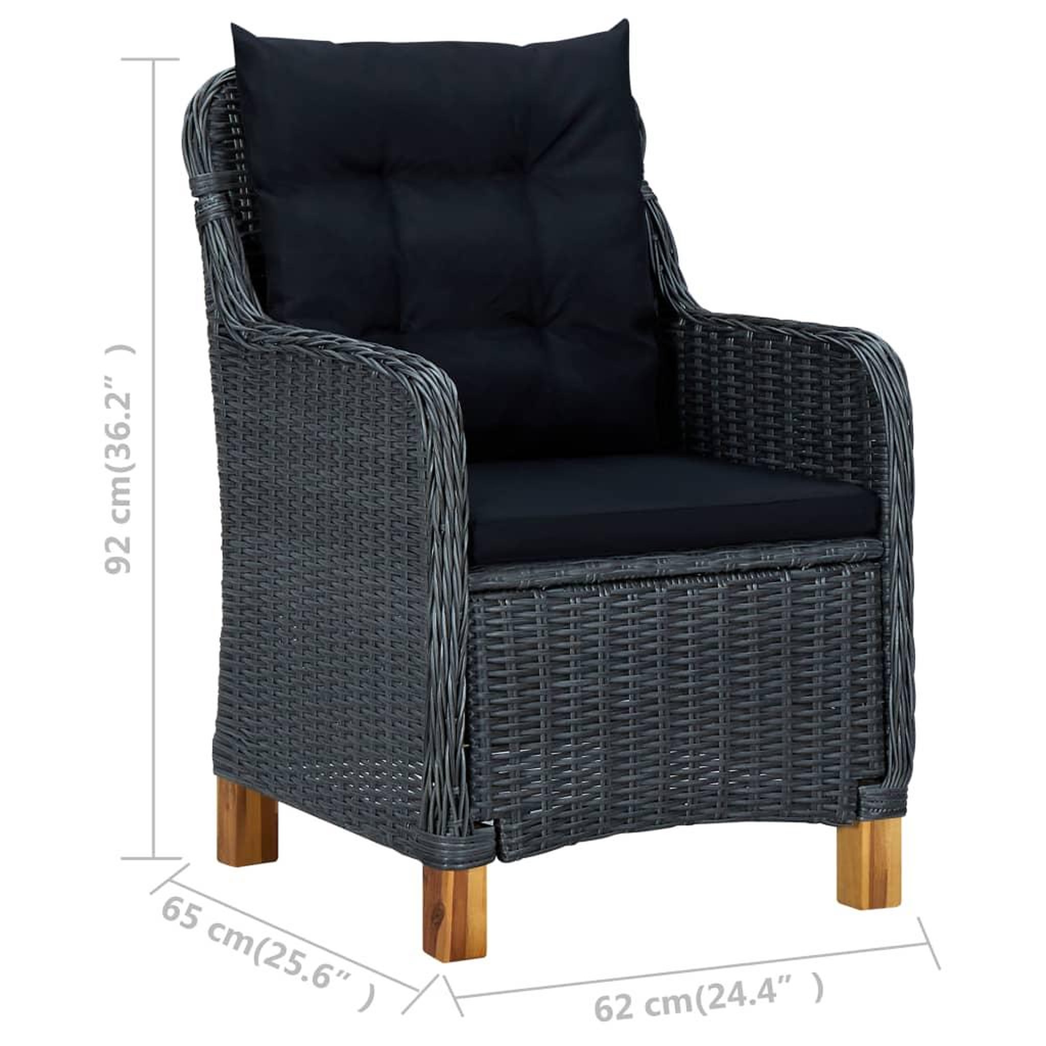 Voir la diapositive 6 : VIDAXL Ensemble a manger de jardin 7 pcs Gris fonce
