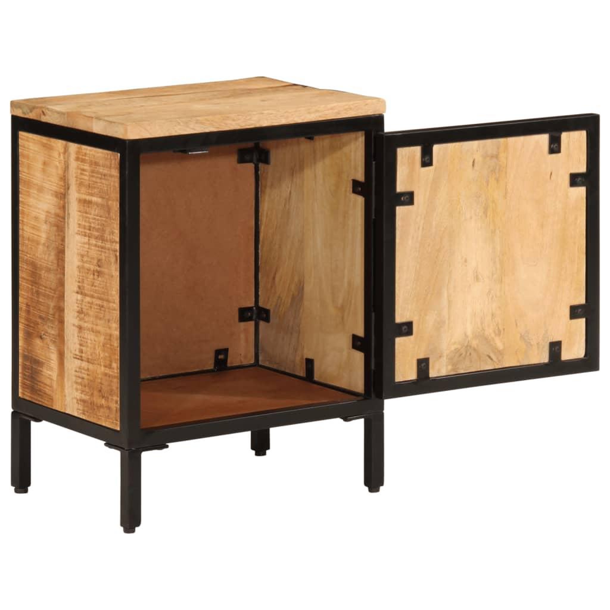 Voir la diapositive 2 : VIDAXL Table de chevet 40x30x52,5 cm bois de manguier massif brut