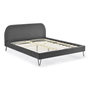 Voir la diapositive 5 : CONCEPT USINE Structure de lit 160 x 200 cm en velours gris et pieds noirs PHOENIX