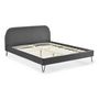 Voir la diapositive 5 : CONCEPT USINE Structure de lit 160 x 200 cm en velours gris et pieds noirs PHOENIX