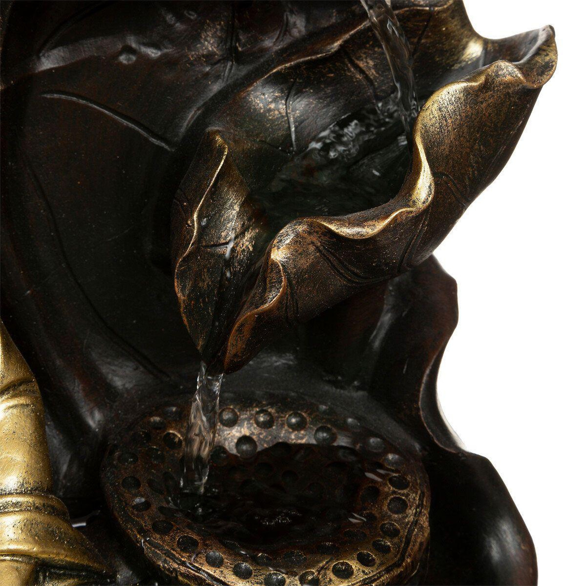 Voir la diapositive 3 : ATMOSPHERA Fontaine & bouddha déco  kalyani  39cm noir & or