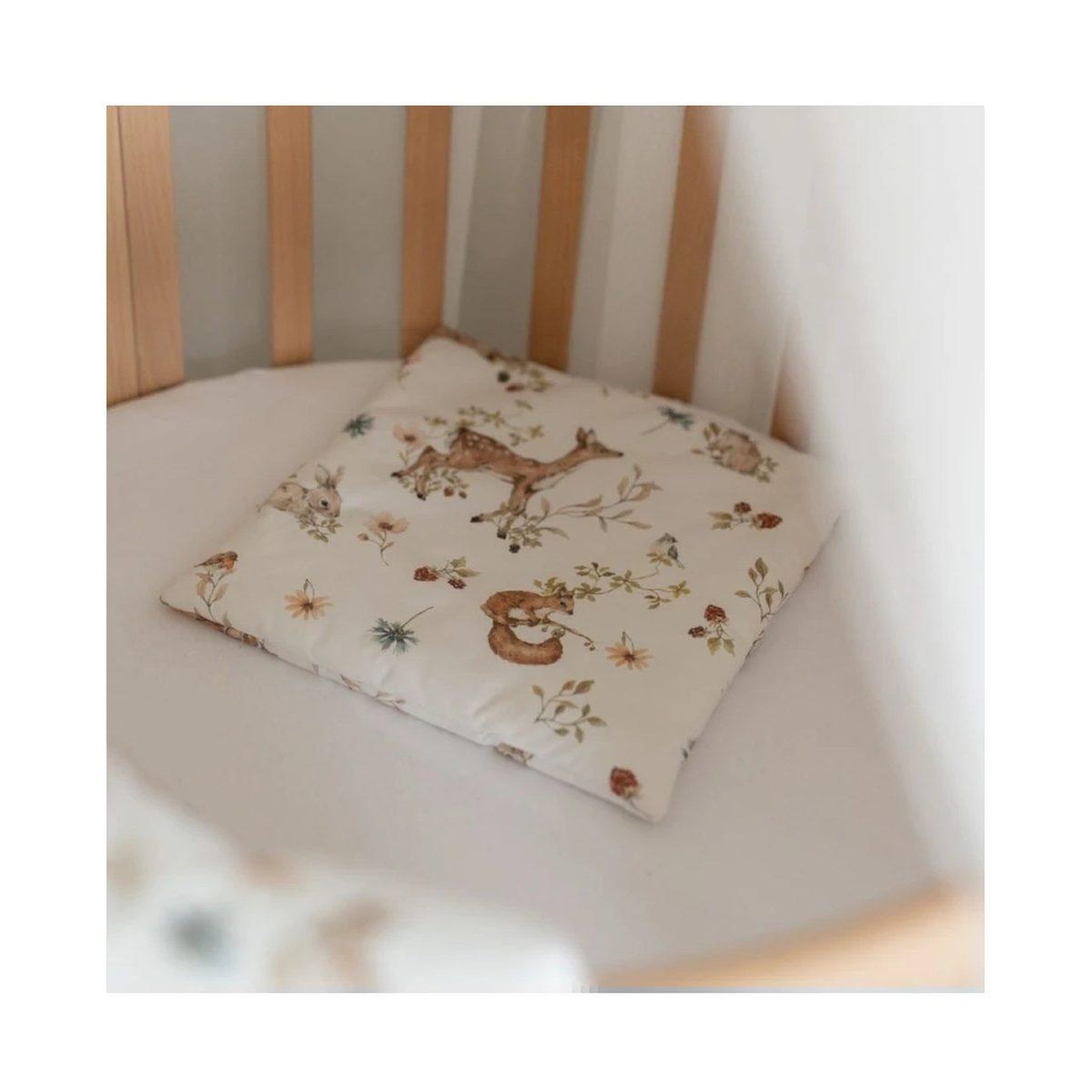 Voir la diapositive 5 : WALDIN Parure 2 en 1 couette et lange d'emmaillotage 75 × 75 cm - forêt