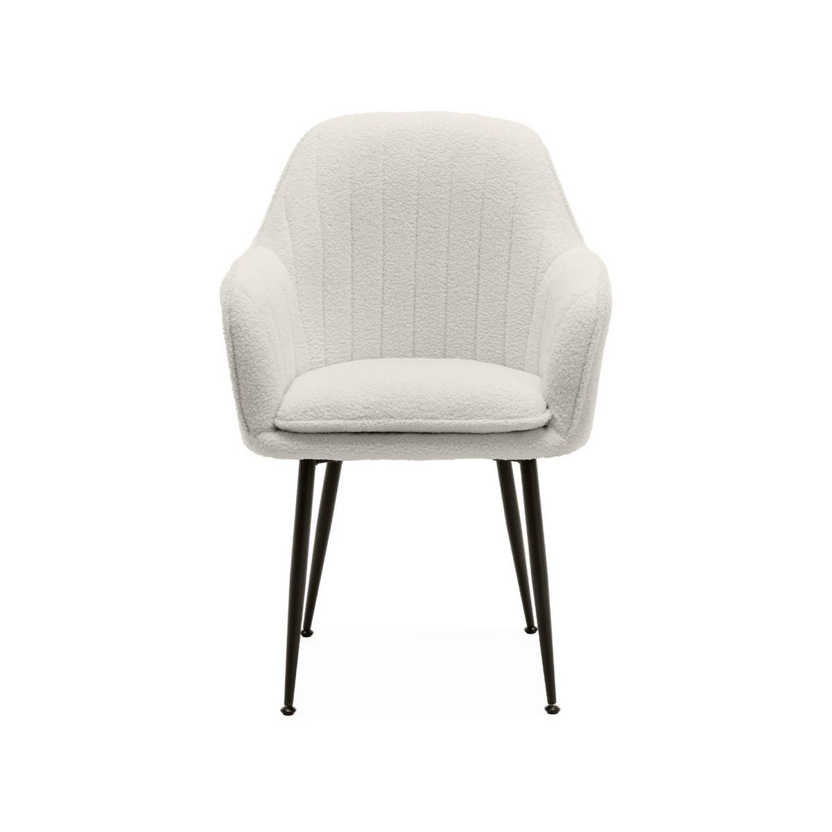 SWEEEK Lot de 4 fauteuils en bouclette et pieds en métal noir mat. Shella L 57 x P 59 x H 84.5