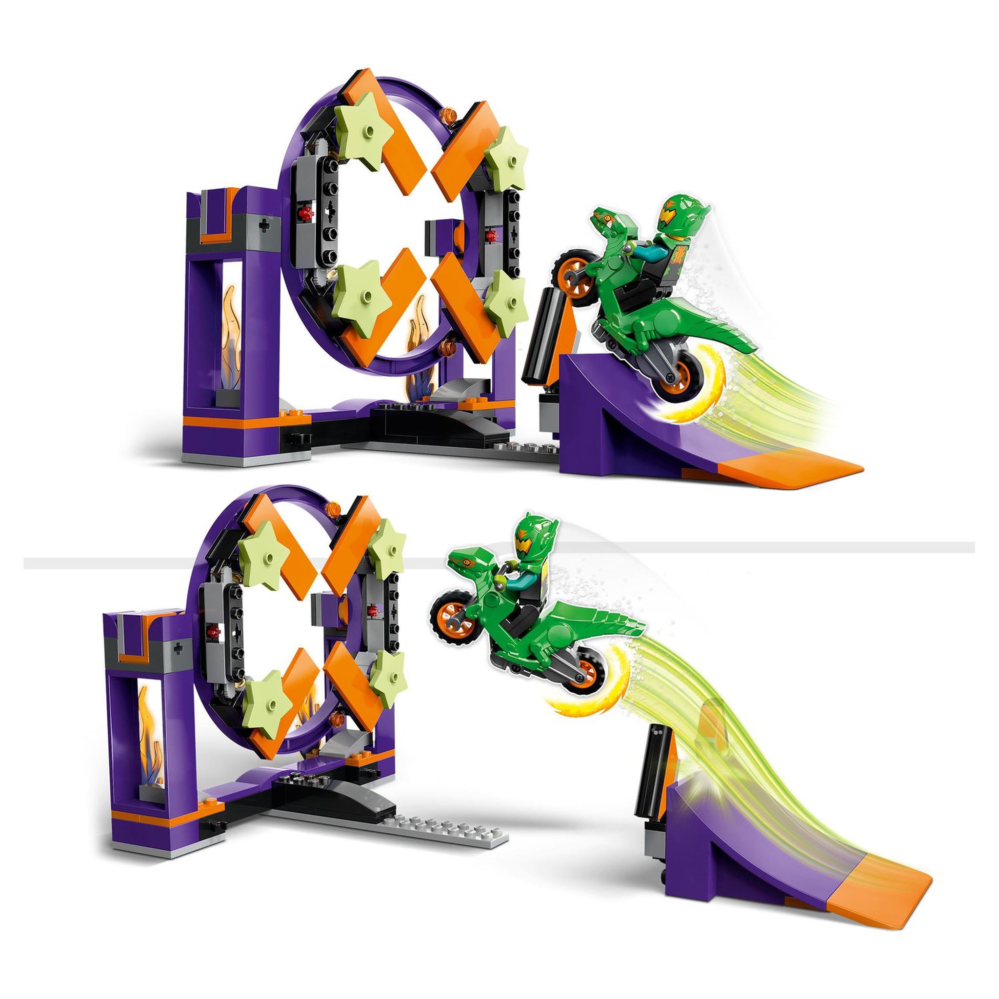 Voir la diapositive 5 : LEGO City 60359 - Le défi de cascade : le tremplin, Jouet 2-en-1 avec Moto Dinosaure et Cascadeur, Cadeau Anniversaire Enfants