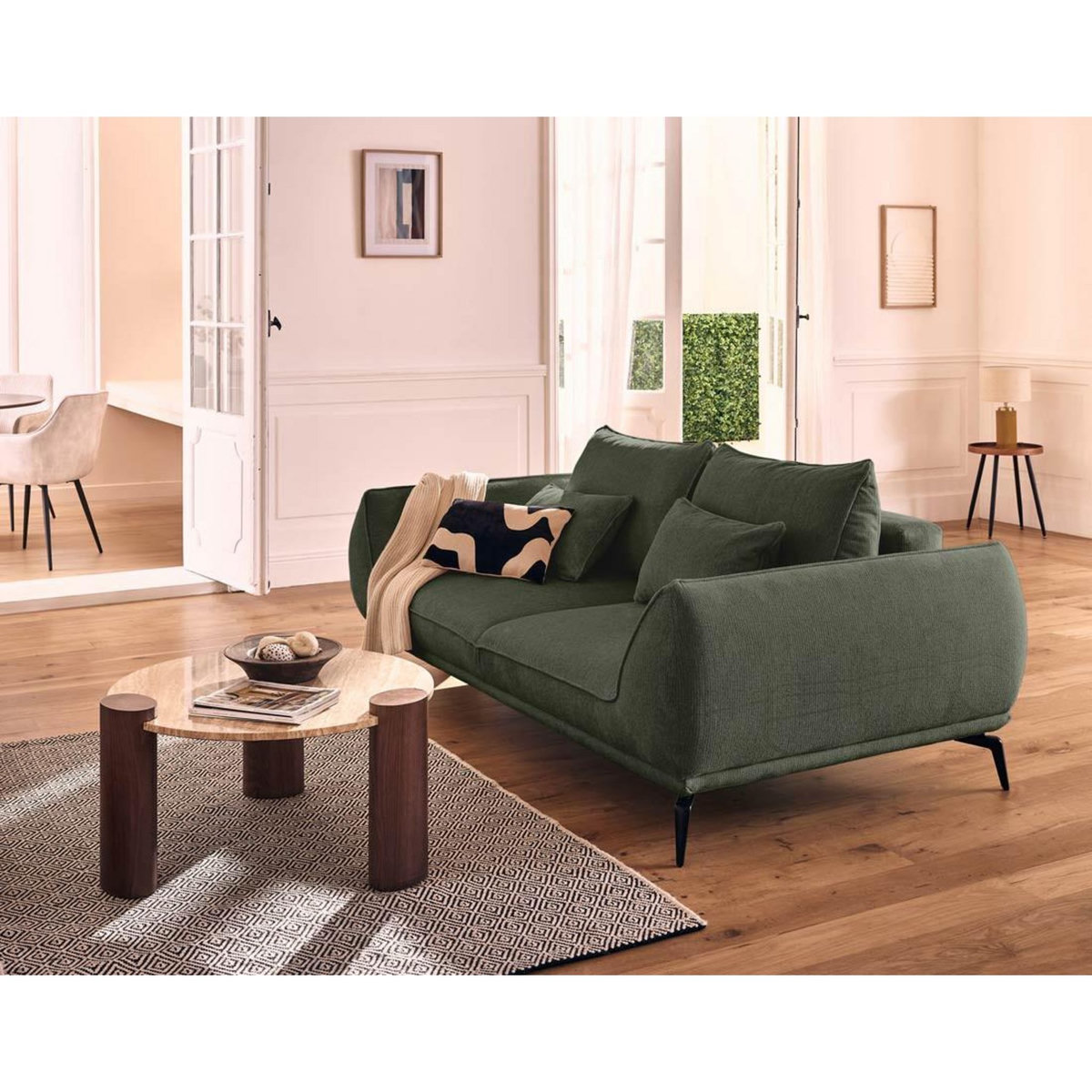 LISA DESIGN Arica - canapé droit 2 places en tissu texturé