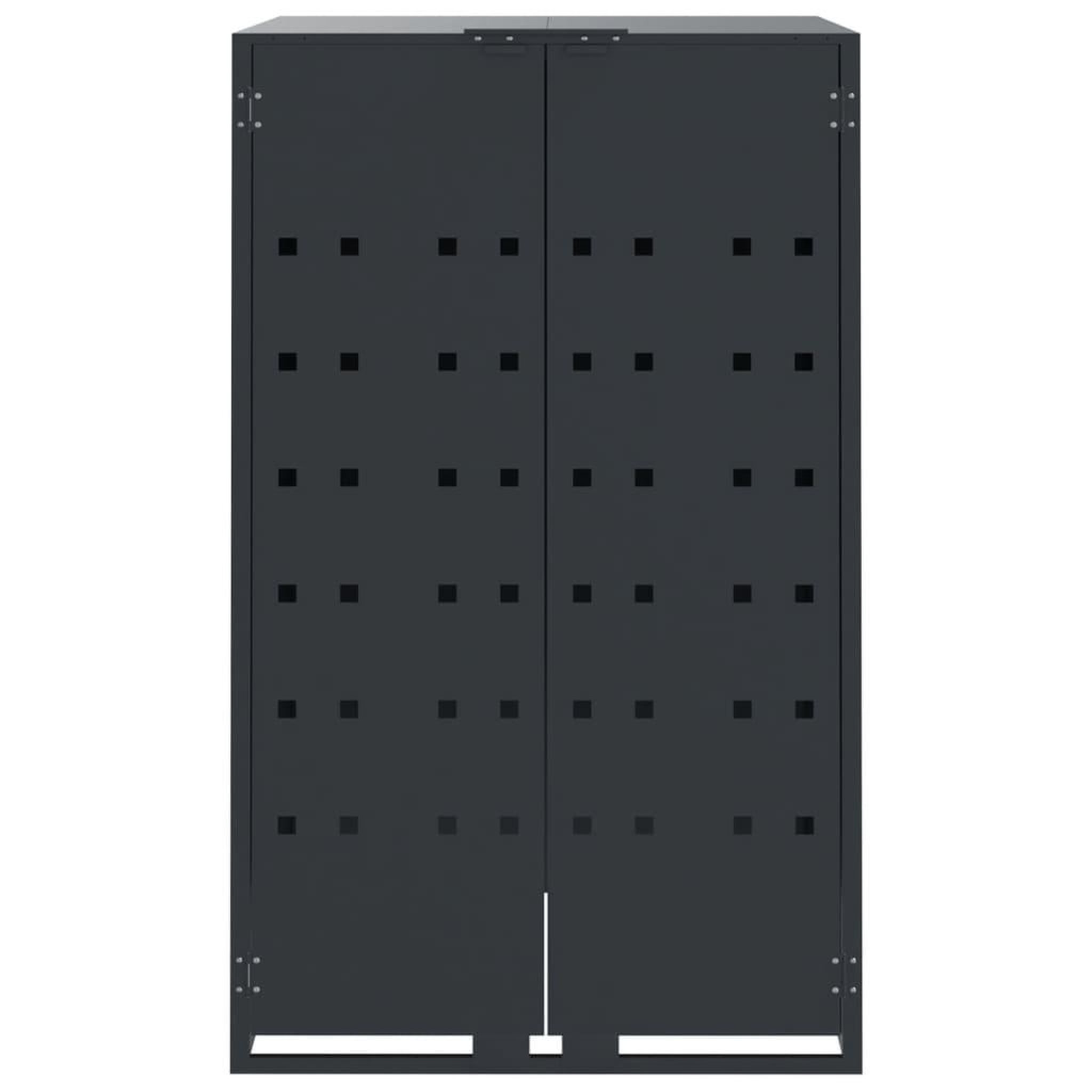 Voir la diapositive 5 : VIDAXL Rangement a roulettes pour poubelles pour 3 bacs anthracite