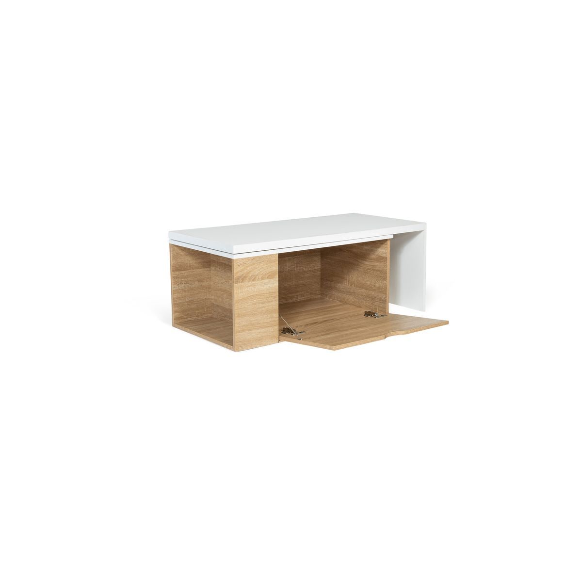 Table basse rotative 360° 1 porte avec rangement