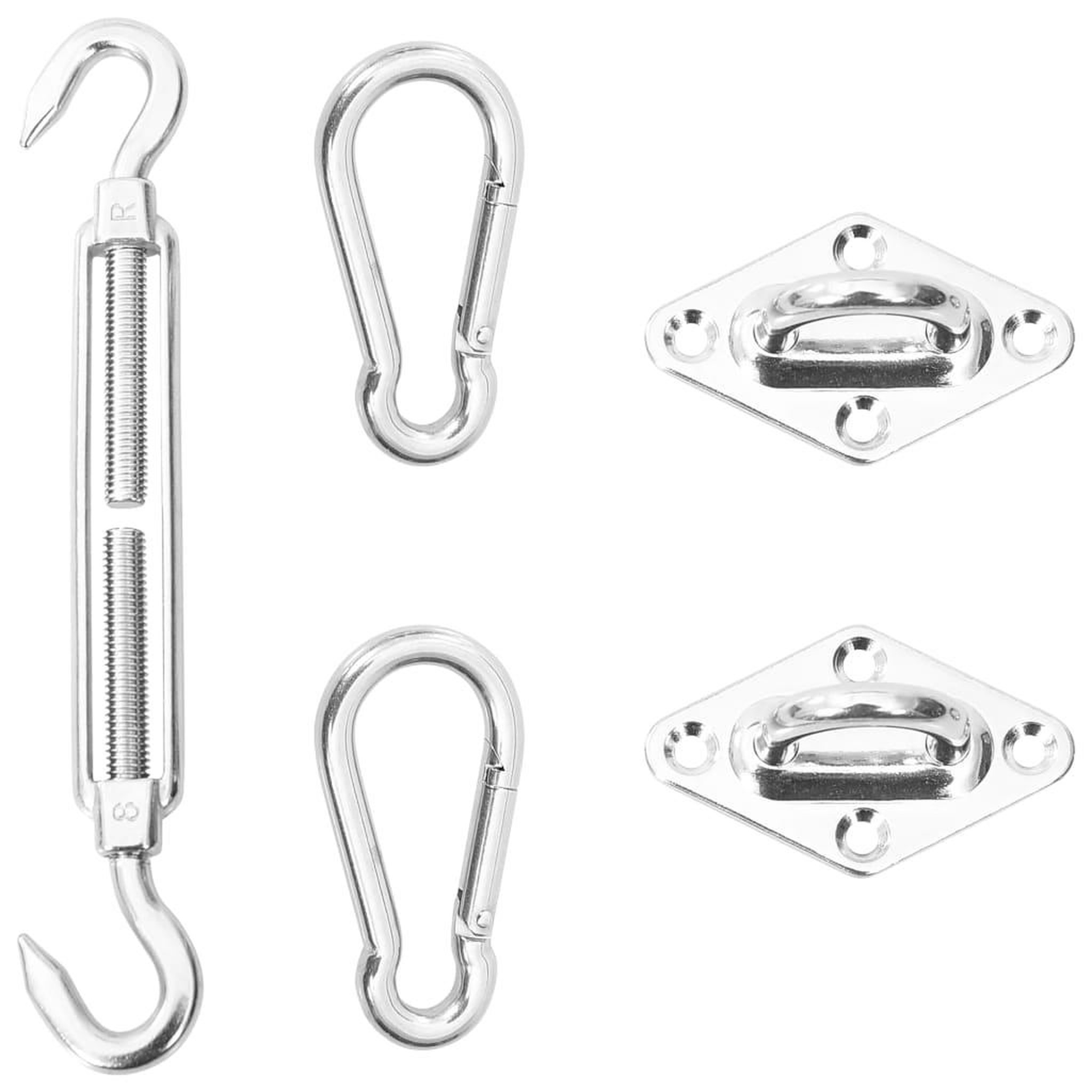 VIDAXL Kit de montage de voile d'ombrage 5 pcs acier inoxydable