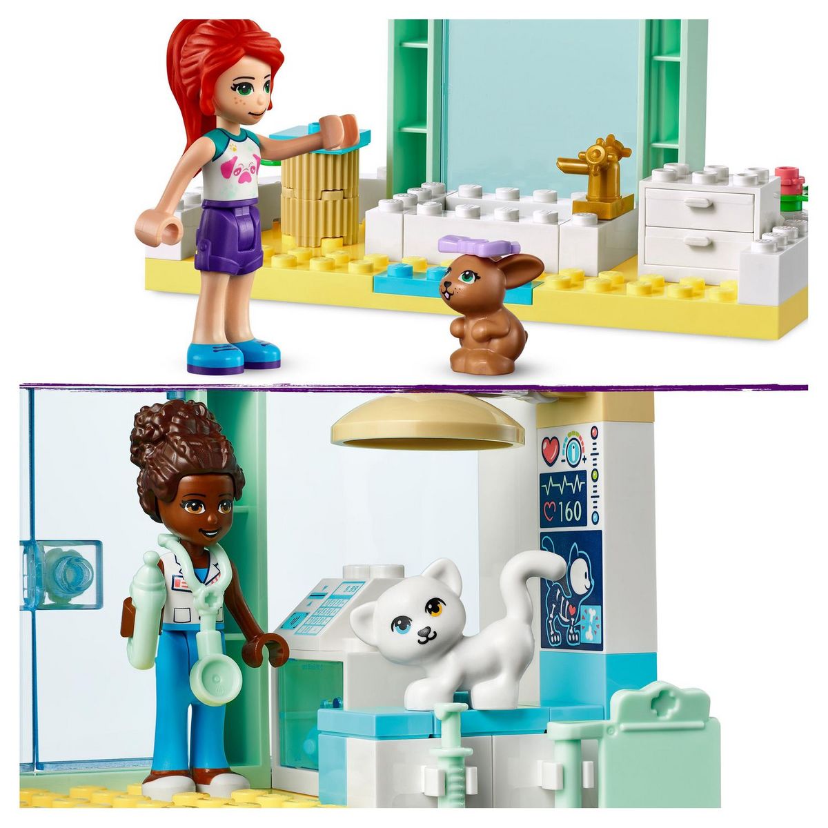 LEGO Friends 41695 La Clinique Vétérinaire, Jouet pour Enfants +4 ans, Figurines Animaux