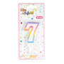 Voir la diapositive 2 : Paris Prix Bougie d'Anniversaire  Chiffre 7  7cm Multicolore
