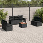 Voir la diapositive 1 : VIDAXL Salon de jardin 8 pcs avec coussins noir resine tressee