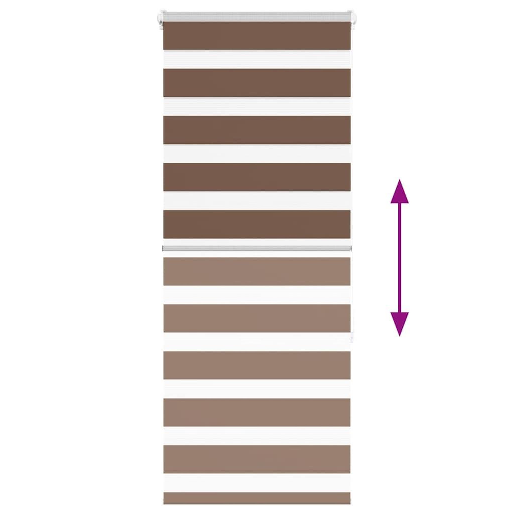 Voir la diapositive 5 : VIDAXL Store zebre marron 55x150 cm largeur du tissu 50,9 cm polyester