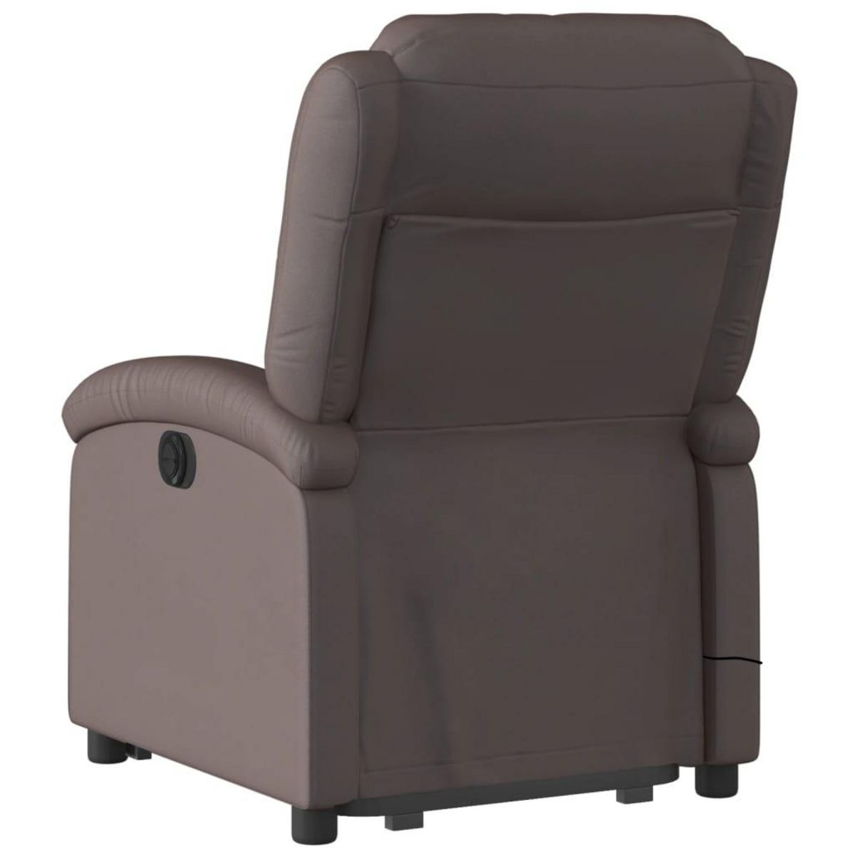 VIDAXL Fauteuil inclinable de massage marron fonce cuir veritable