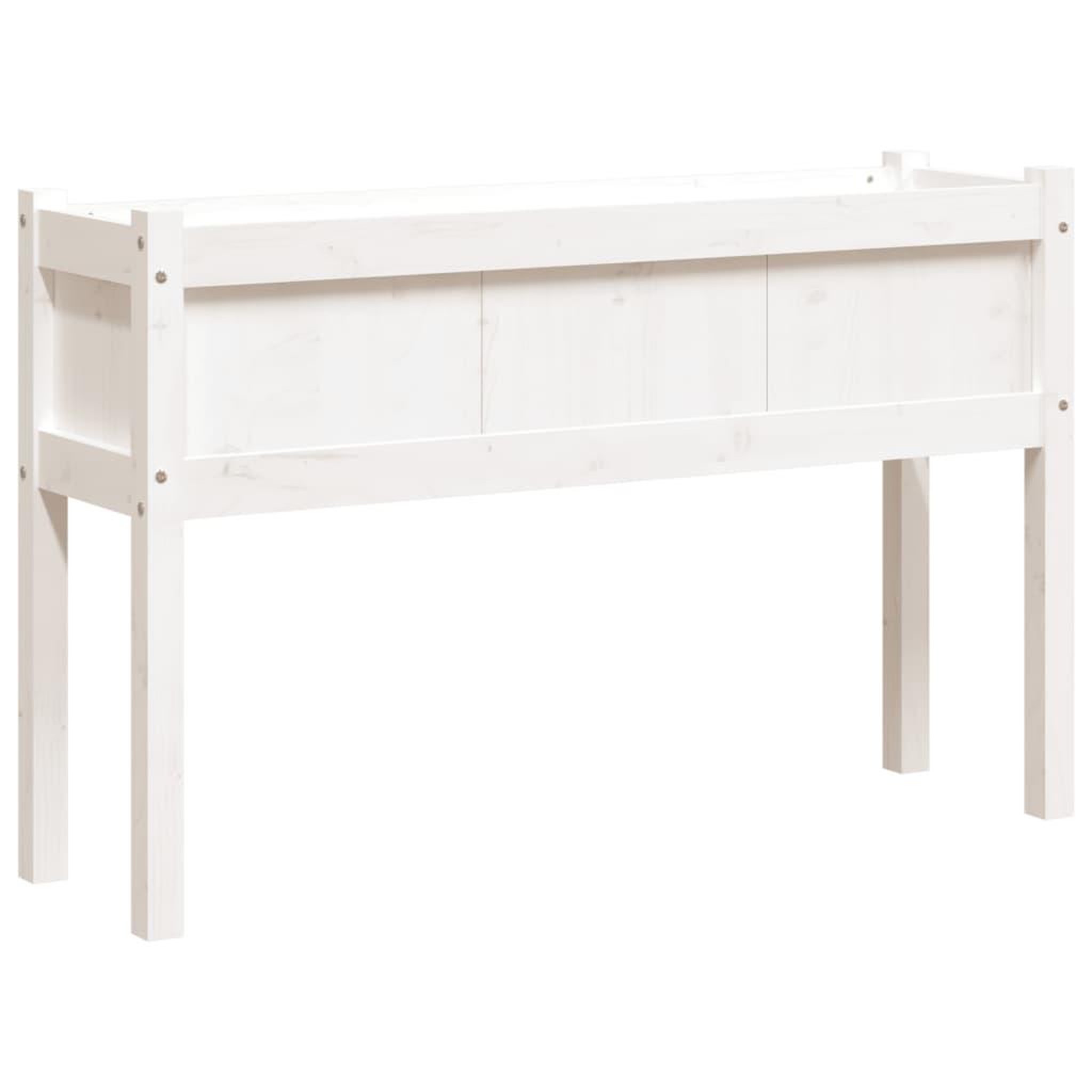 Voir la diapositive 2 : VIDAXL Jardinieres avec pieds blanc 110x31x70 cm bois de pin massif