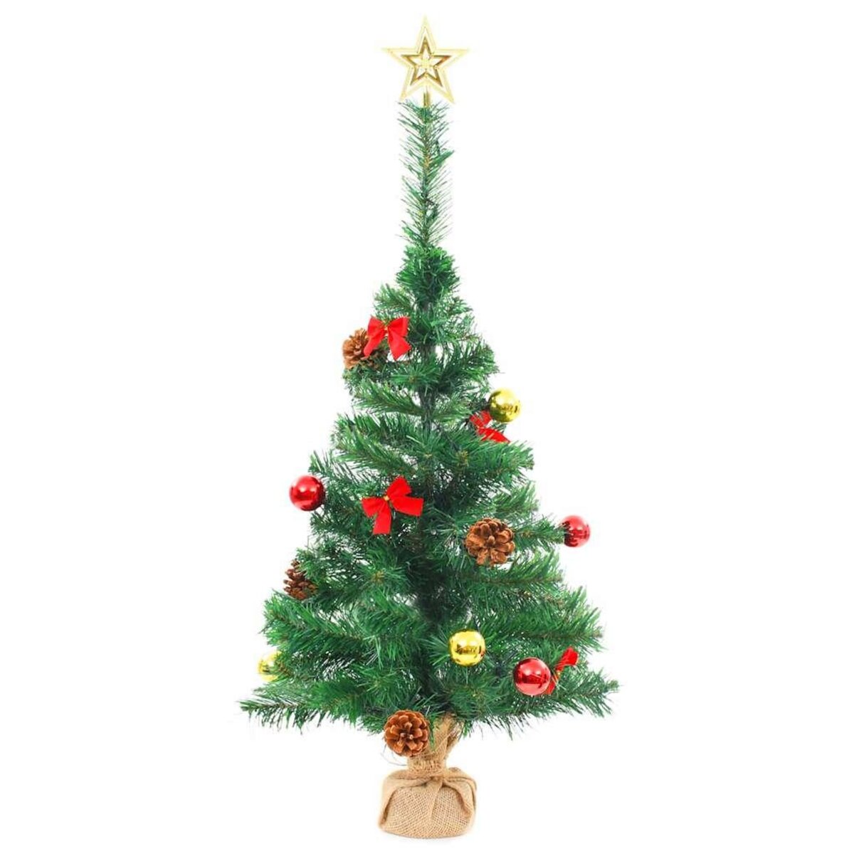 VIDAXL Arbre de Noël artificiel pre-eclaire avec boules vert 64 cm