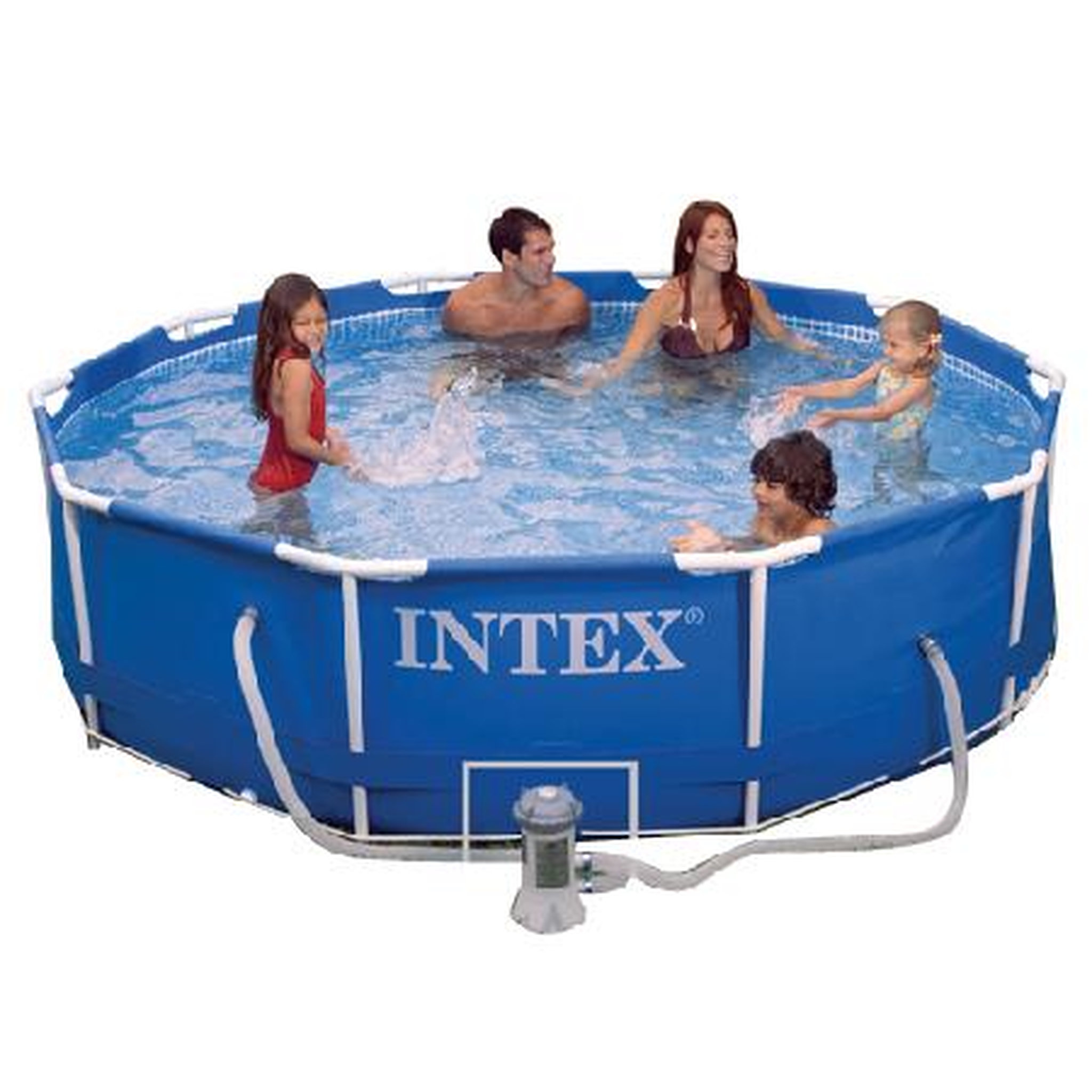 Voir la diapositive 2 : INTEX Piscine tubulaire ronde - Avec pompe - 305x76cm