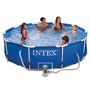 Voir la diapositive 2 : INTEX Piscine tubulaire ronde - Avec pompe - 305x76cm