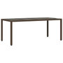 Voir la diapositive 2 : VIDAXL Table de jardin avec dessus en verre marron resine tressee