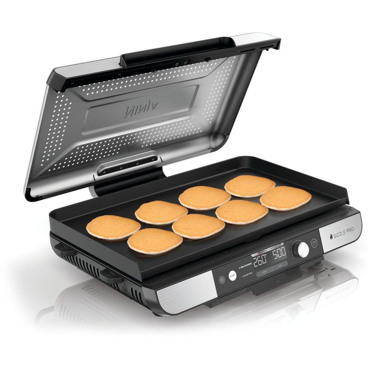 NINJA Plancha électrique GX101EU gris grill/plancha intérieurXL à poser, 47x24.7 cm