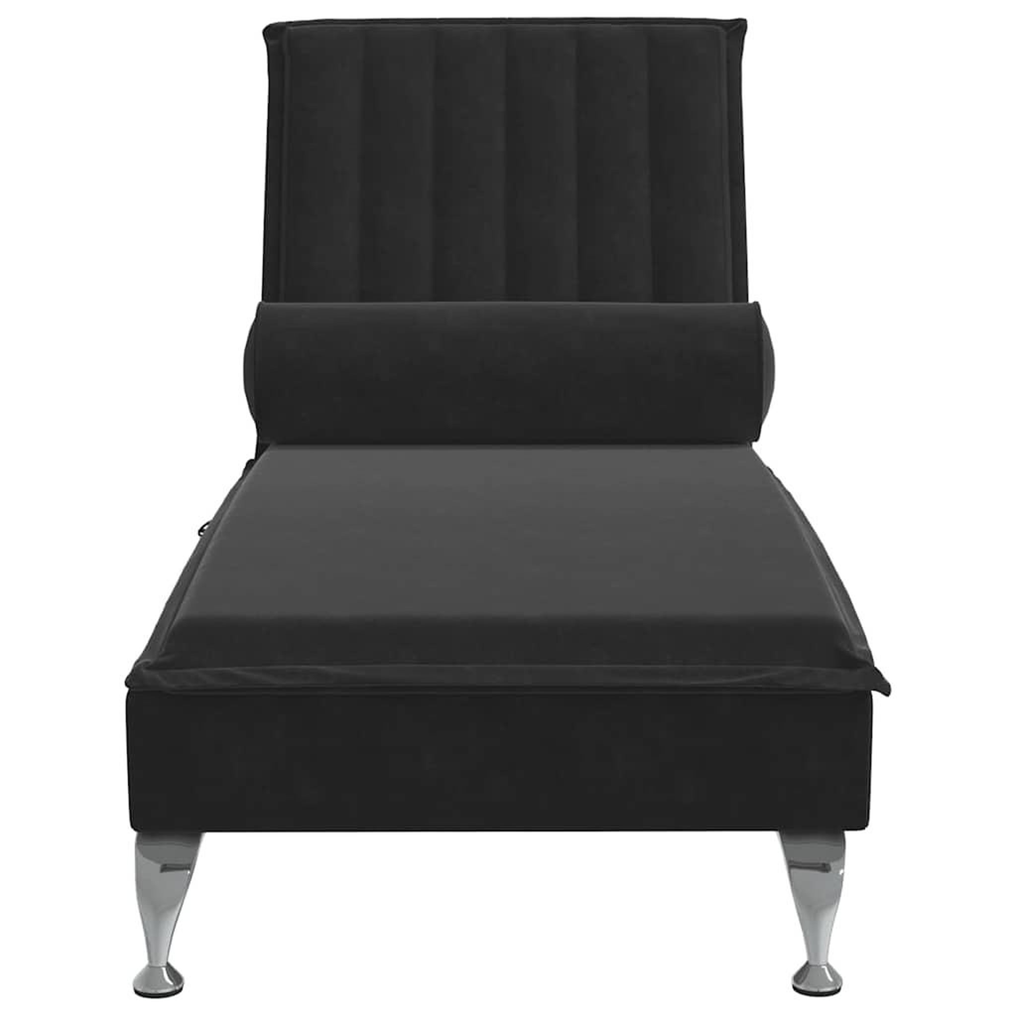 Voir la diapositive 4 : VIDAXL Chaise longue de massage avec traversin noir velours