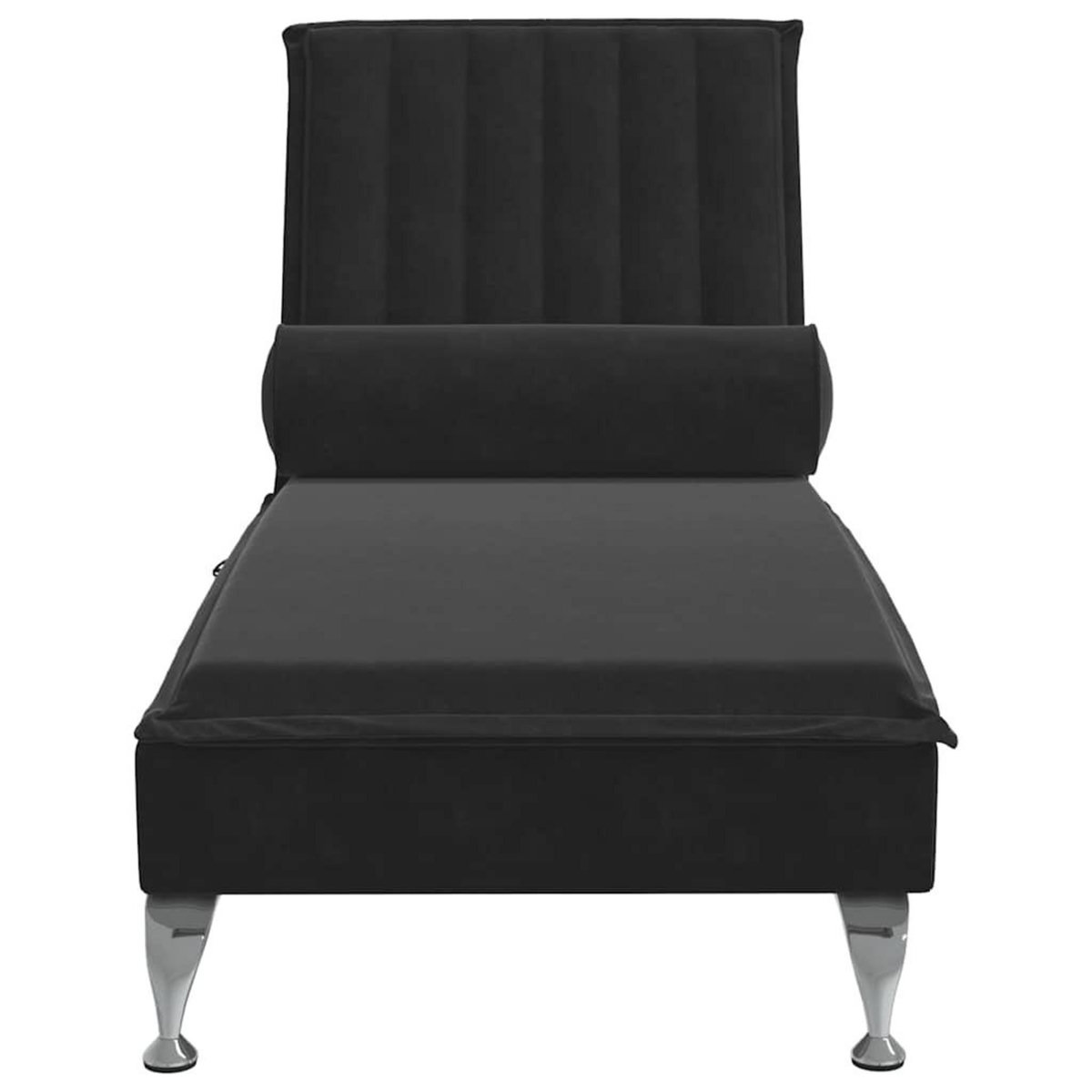 VIDAXL Chaise longue de massage avec traversin noir velours