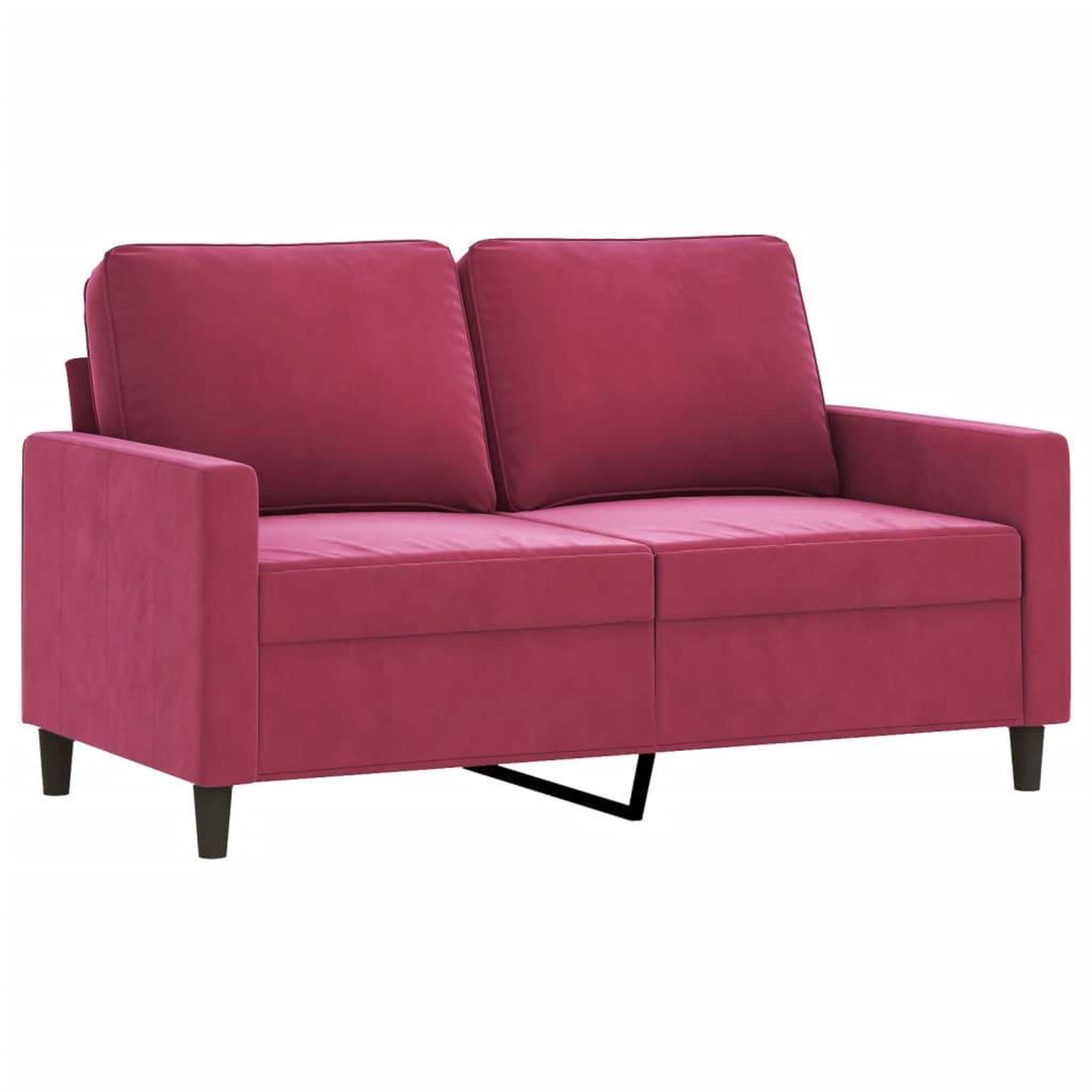 Voir la diapositive 2 : VIDAXL Canape a 2 places Rouge bordeaux 120 cm Velours