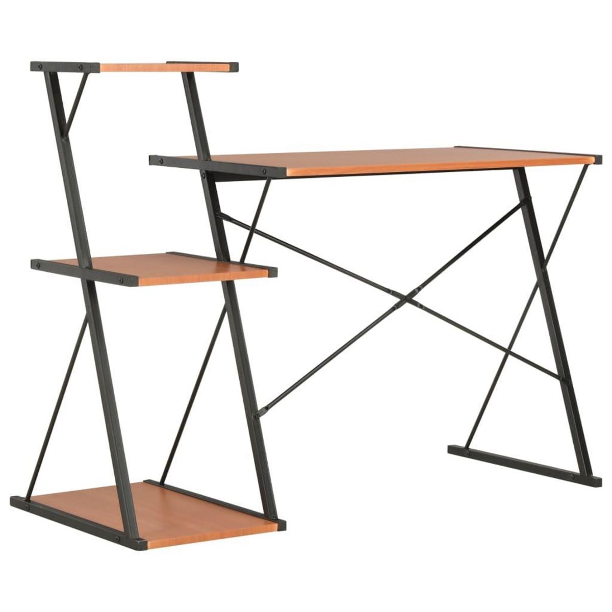 VIDAXL Bureau avec etagere Noir et marron 116x50x93 cm