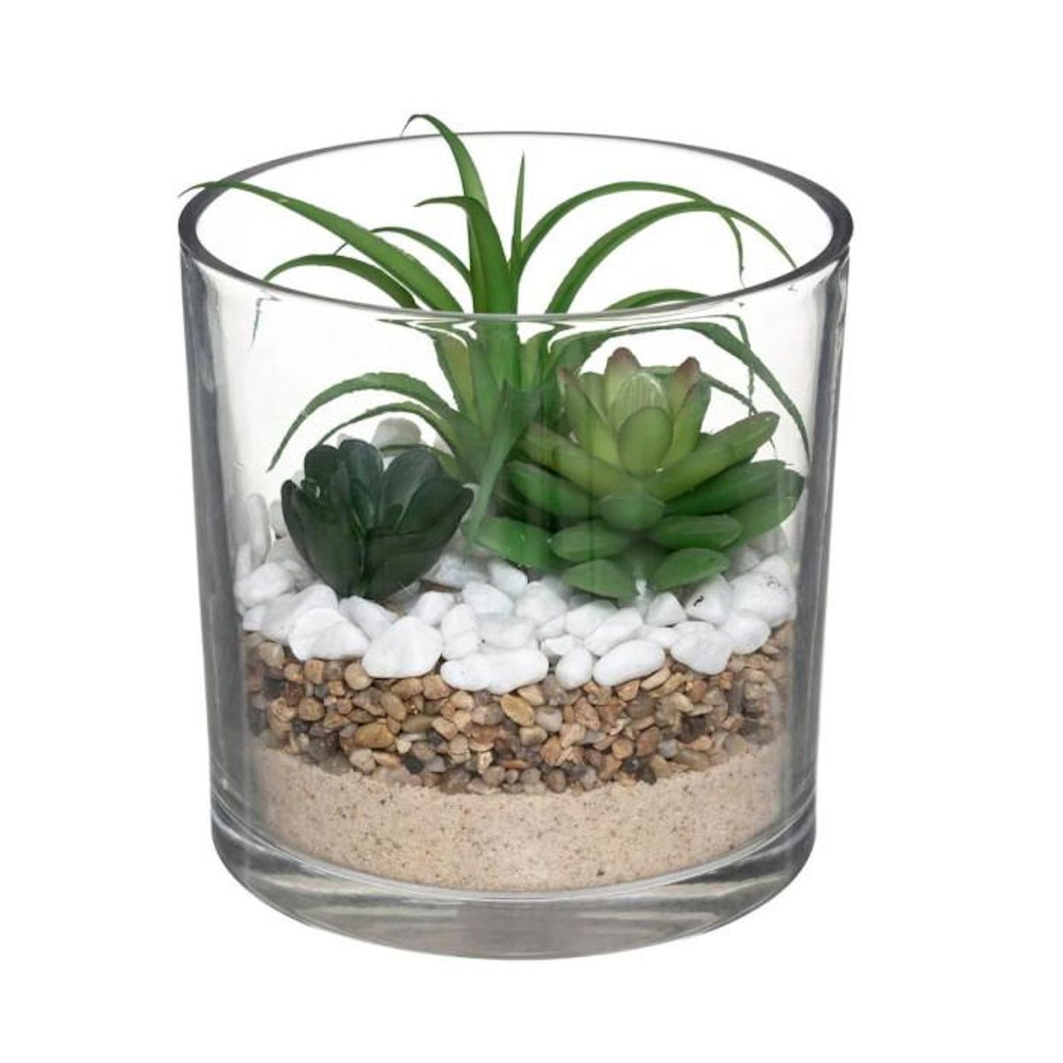 ATMOSPHERA Composition Pot  Plante Artificielle  16cm Transparent
