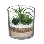 ATMOSPHERA Composition Pot  Plante Artificielle  16cm Transparent
