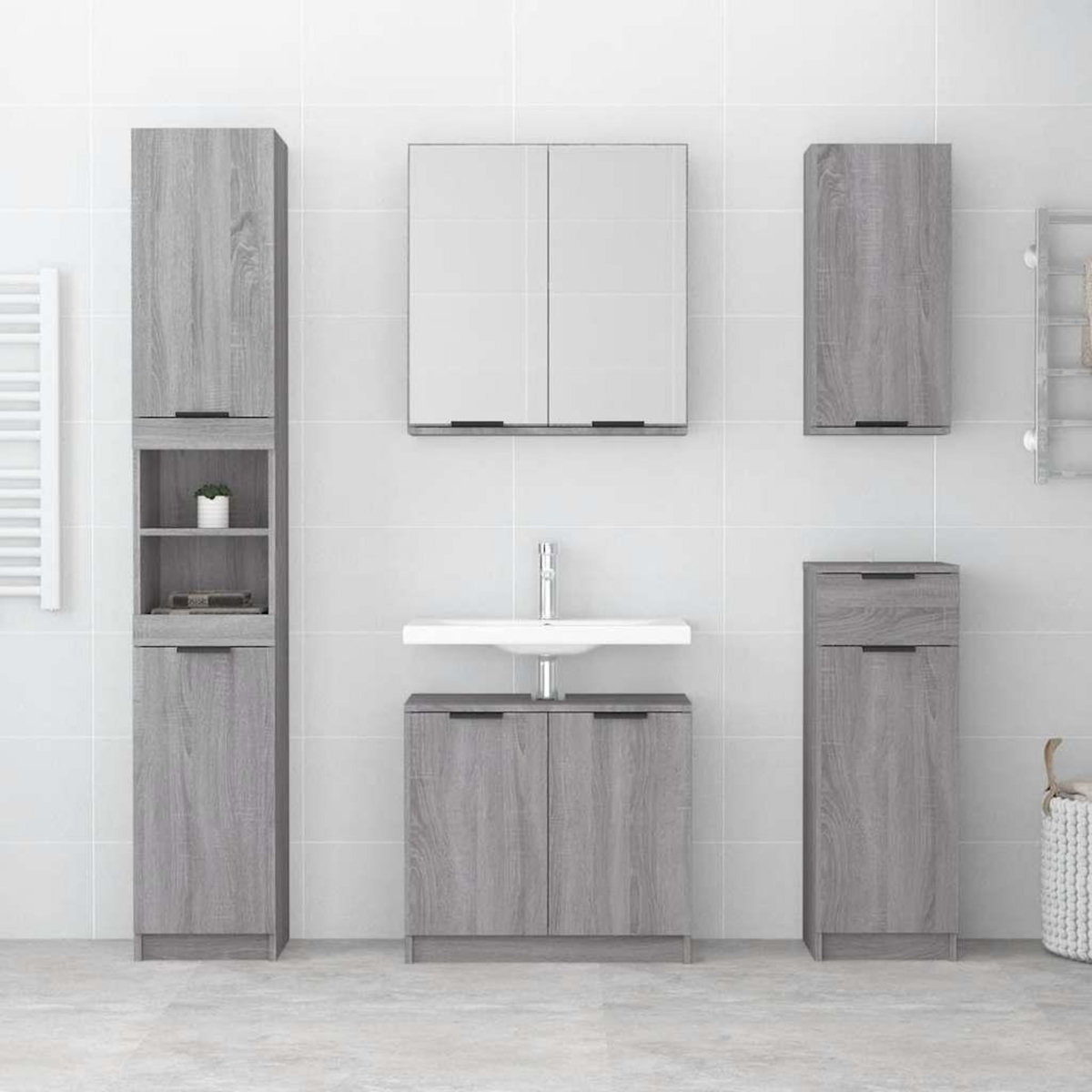 VIDAXL Armoire de bain Sonoma gris 64,5x33,5x59 cm Bois d'ingenierie