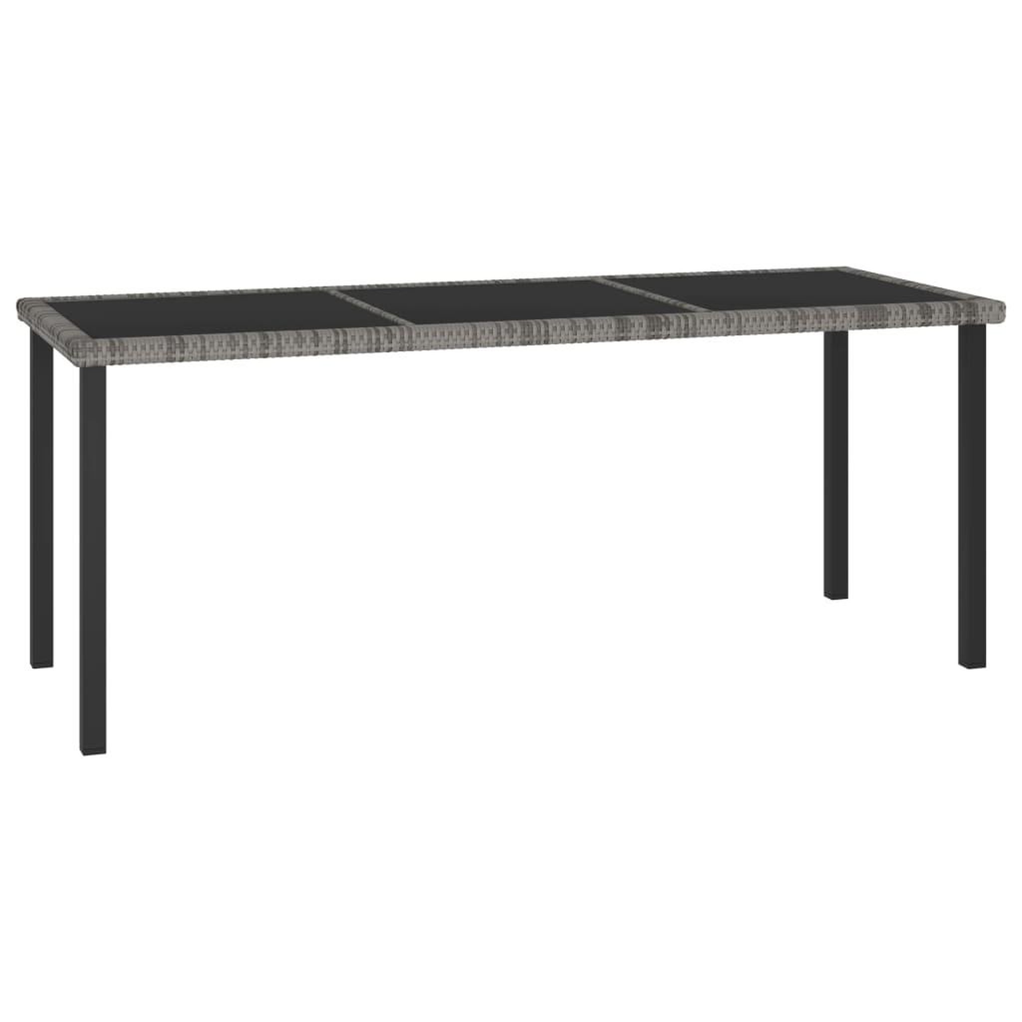 Voir la diapositive 1 : VIDAXL Table a dîner de jardin Gris 180x70x73 cm Resine tressee