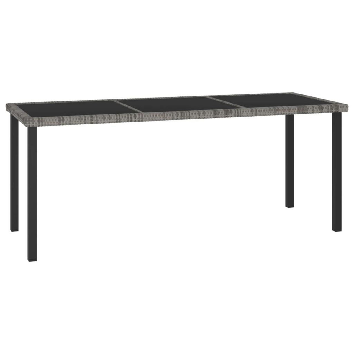 VIDAXL Table a dîner de jardin Gris 180x70x73 cm Resine tressee