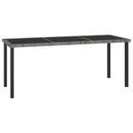 VIDAXL Table a dîner de jardin Gris 180x70x73 cm Resine tressee