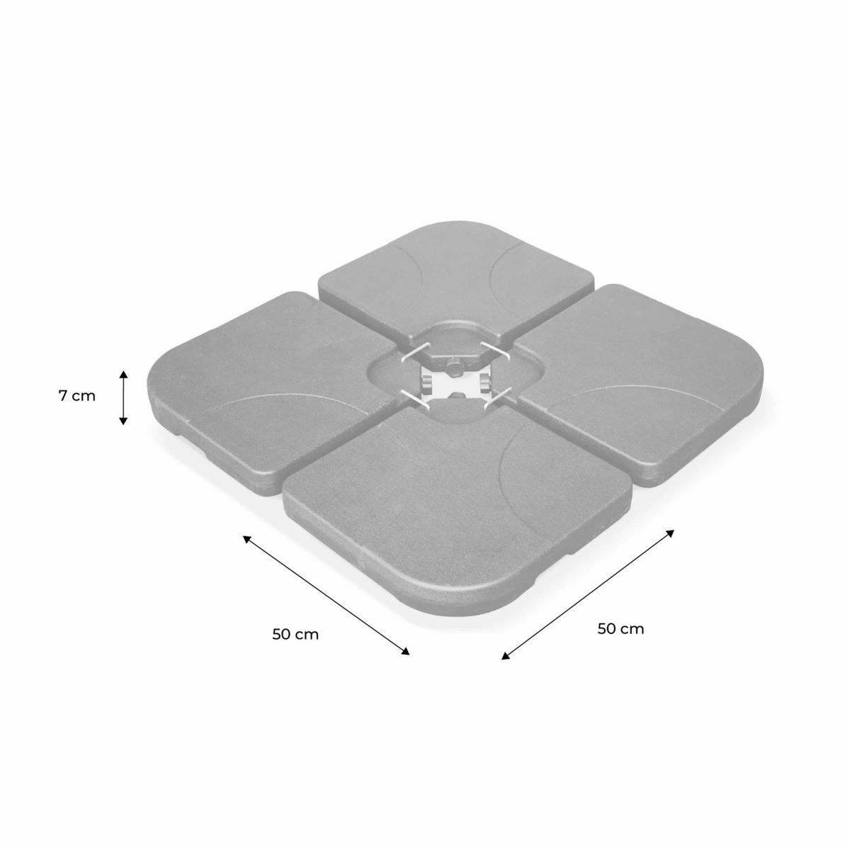 SWEEEK Dalle pour parasol à lester - 50x50cm pieds. socle poids pour fixer votre parasol