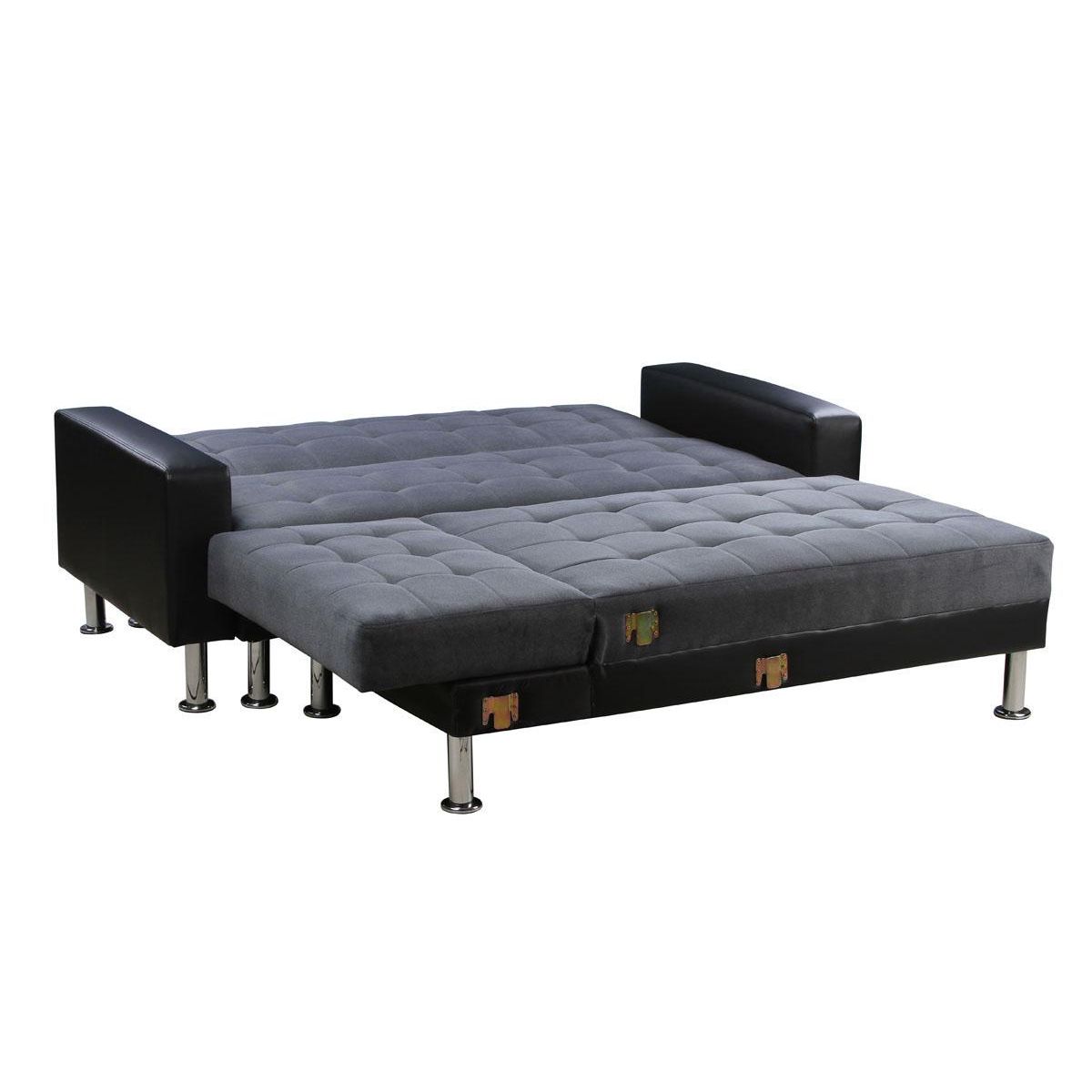 Habitat et Jardin Canapé d'angle convertible et réversible  Theo  - 4 places - Noir / Gris