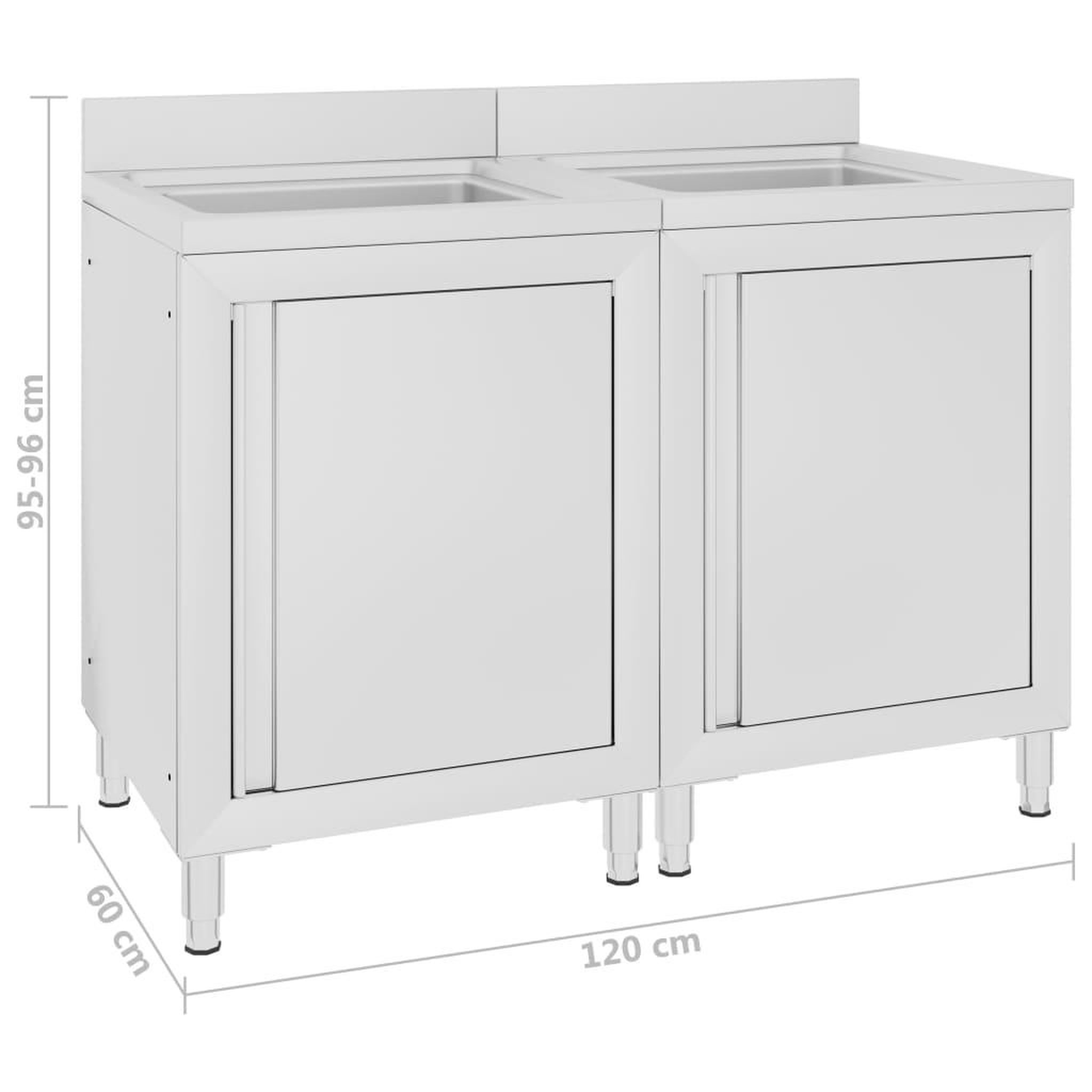 Voir la diapositive 5 : VIDAXL Eviers de cuisine commerciaux 2 pcs Acier inoxydable