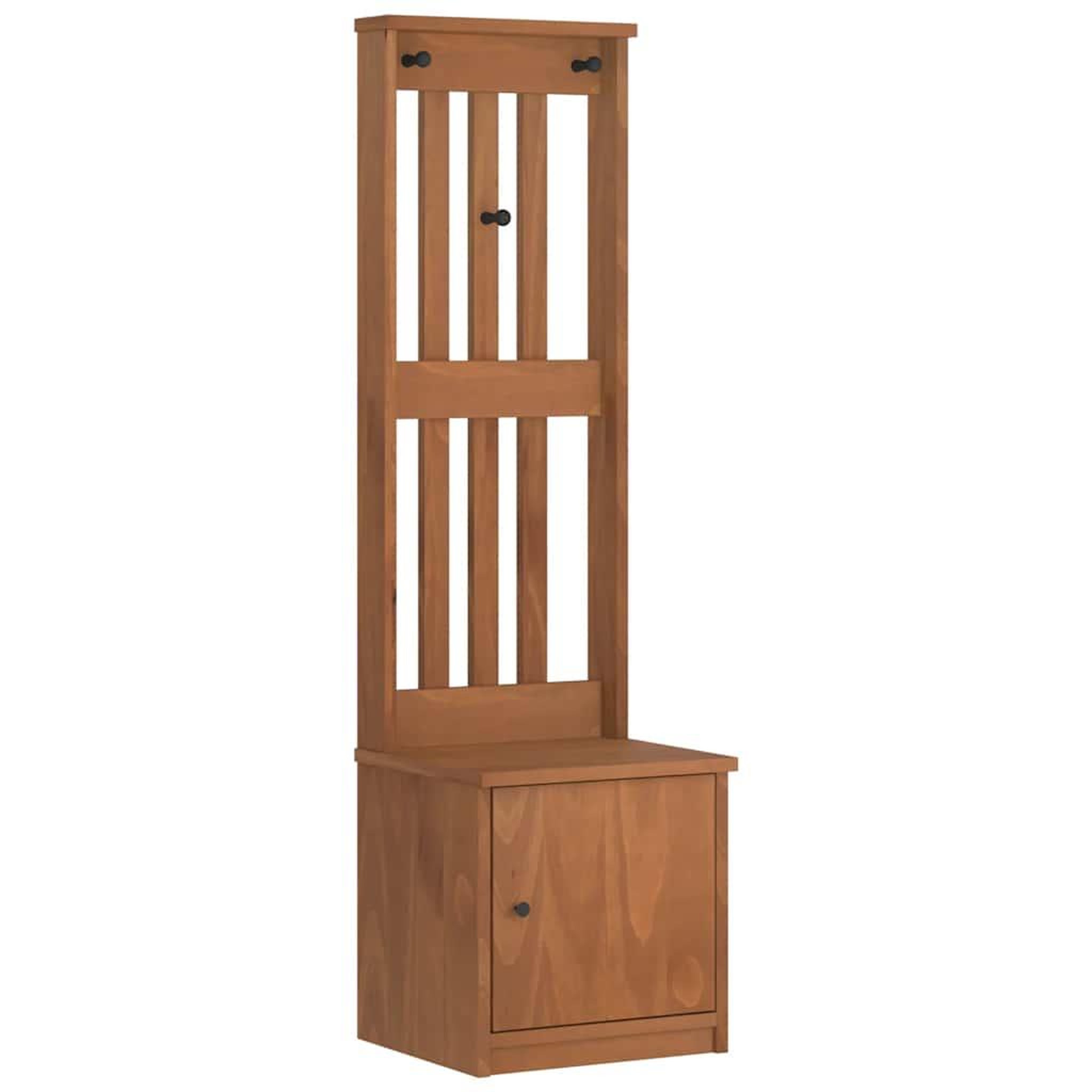 Voir la diapositive 2 : VIDAXL Portemanteau SANDENS 45x40x159,5 cm bois massif pin