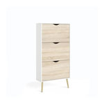 TVILUM Meuble a chaussures - Blanc / Chene - 12 paires - Pietement évasé en bois massif - 70,2 x 23,9 x 138,9 cm - TVILUM