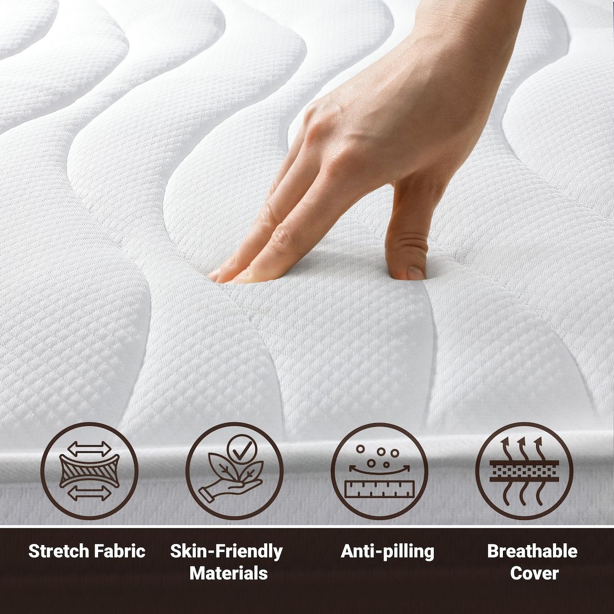 THE WHITE STONE Matelas 70 x 140 Orthopédique Antibactérienne | Hauteur 25 cm | Revêtement 3D Air en Fibre Hypoallergénique