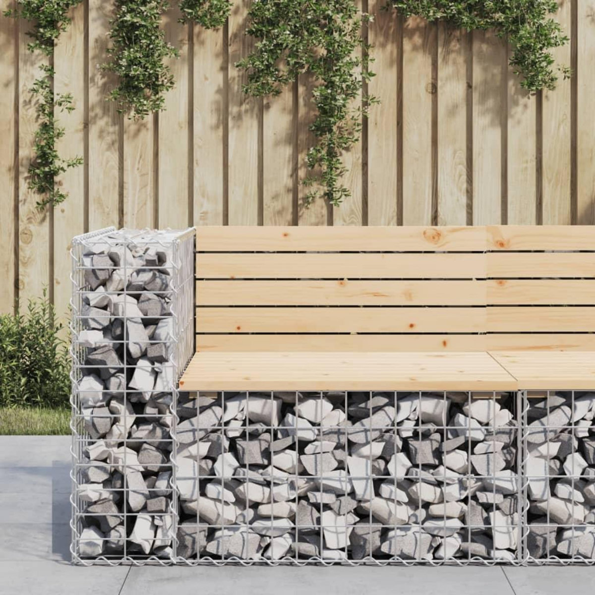 VIDAXL Banc de jardin design gabion 92x71x65,5 cm bois massif de pin