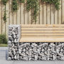 Voir la diapositive 1 : VIDAXL Banc de jardin design gabion 92x71x65,5 cm bois massif de pin