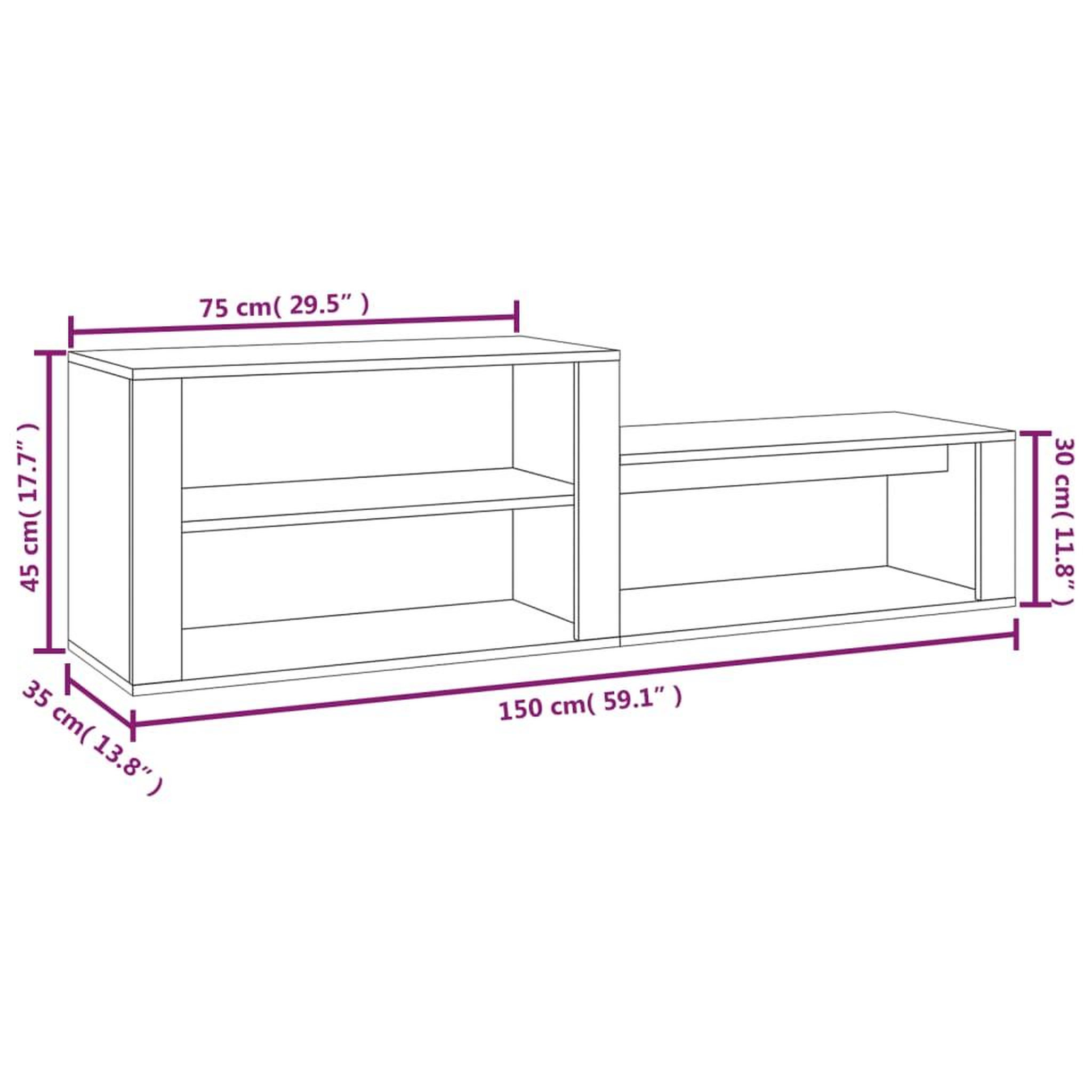 Voir la diapositive 6 : VIDAXL Armoire a chaussures Noir 150x35x45 cm Bois d'ingenierie
