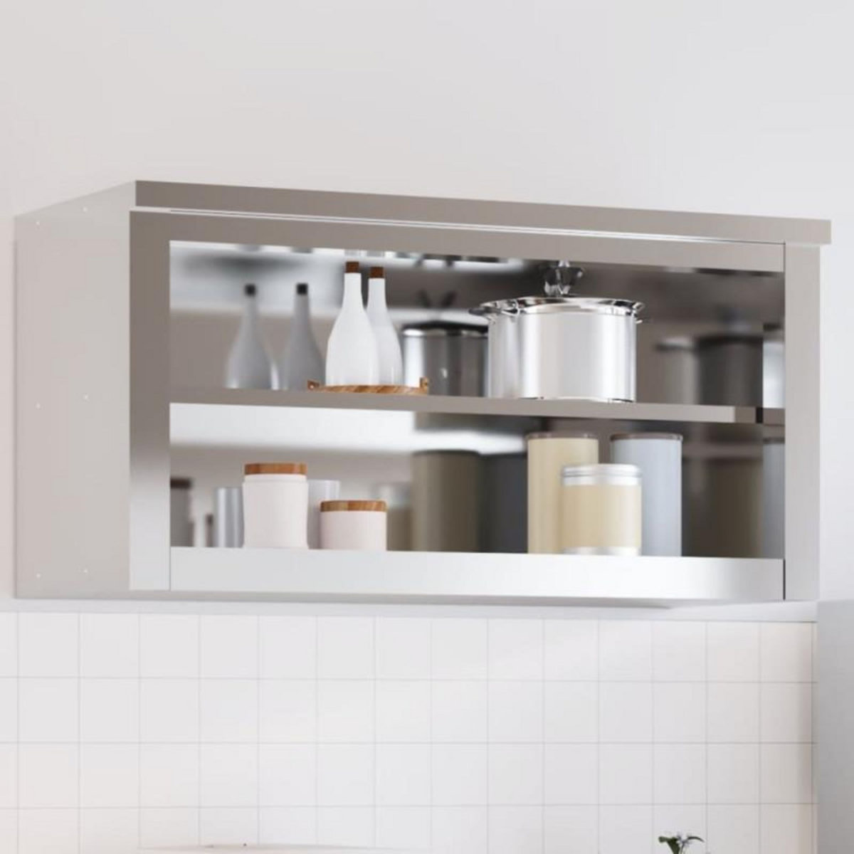 VIDAXL Armoire murale de cuisine avec étagère acier inoxydable