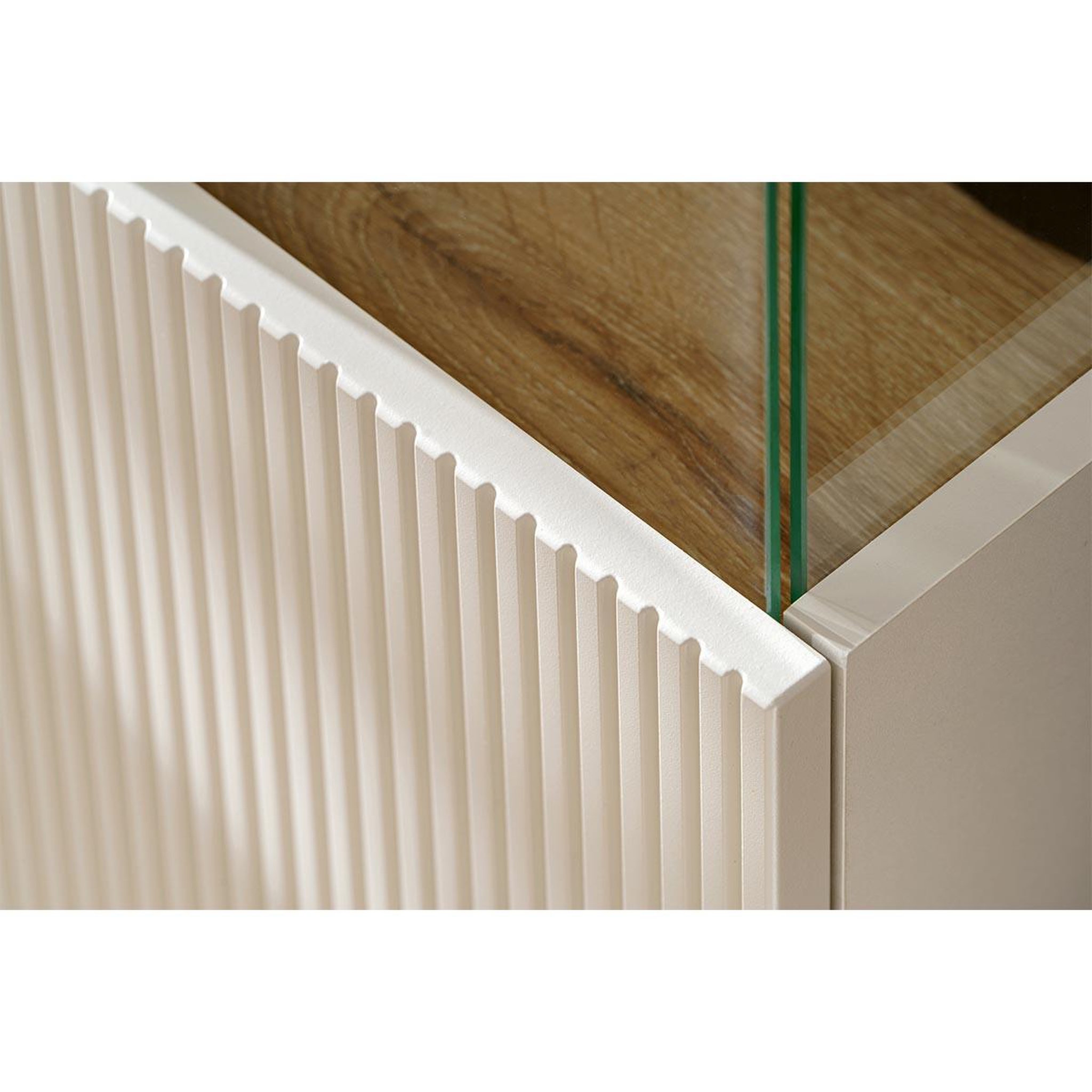 Voir la diapositive 4 : Paris Prix Meuble de rangement bas rainuré  catalina  120cm naturel