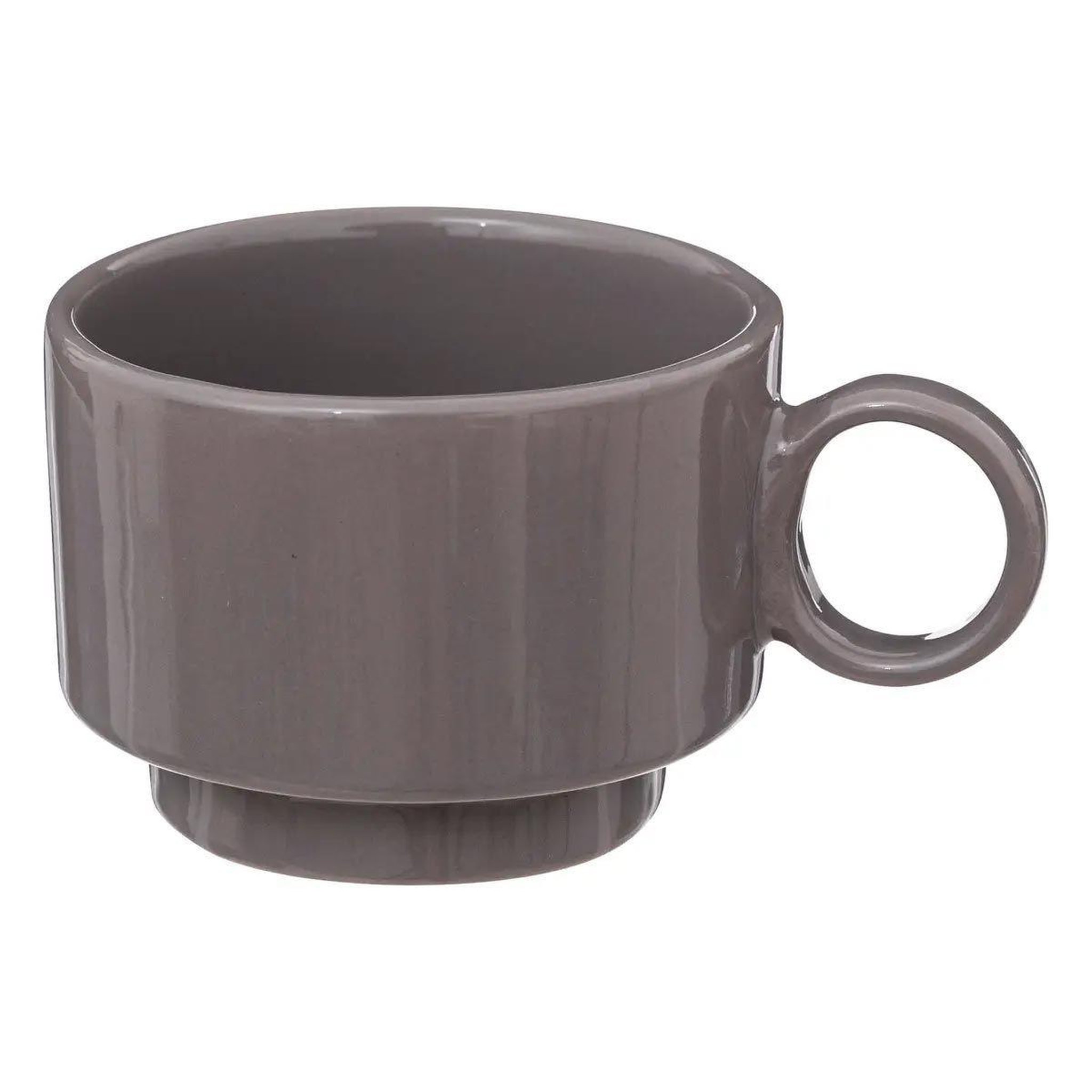 Voir la diapositive 2 : SECRET DE GOURMET Lot de 4 tasses à café  anne  10cl gris