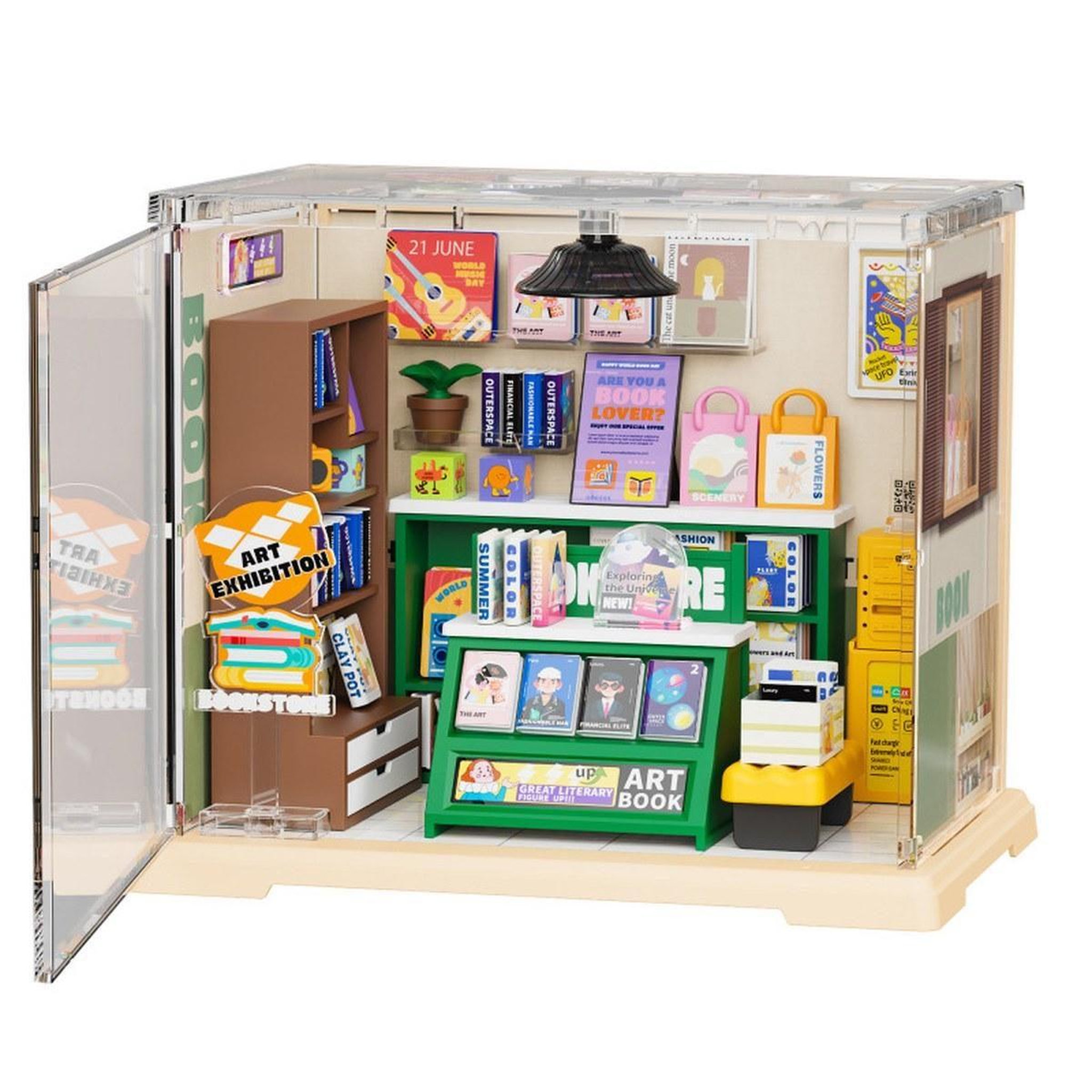 GREENSLIDE Maquette Green Slide - Miniature Empilable - Librairie - LED - 104 pièces