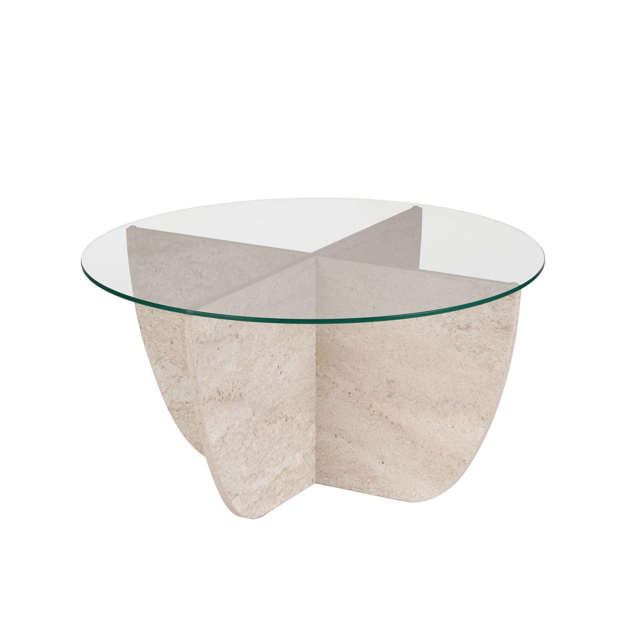 Habitat et Jardin Table basse en verre  liya  90 x 90 x 30 cm - travertin