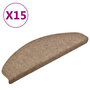 Voir la diapositive 2 : VIDAXL Tapis d'escalier autocollants 15 pcs Creme 65x21x4cm Aiguillete